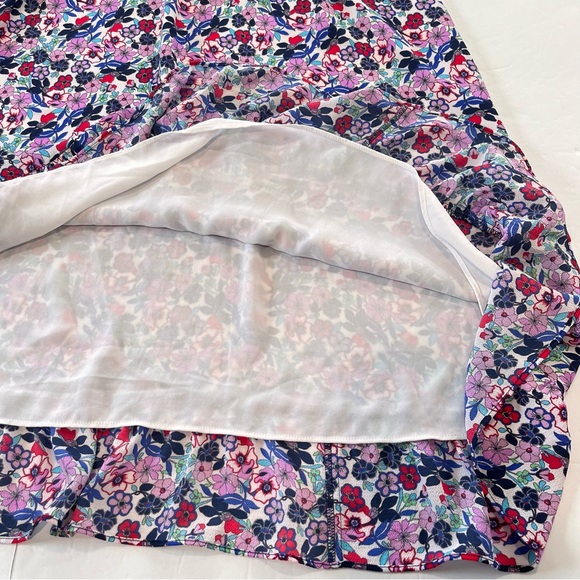 Talbots Paradise Purple Floral Flutter‎ Sleeve Popover Midi Dress Size 16W - Picture 9 of 13